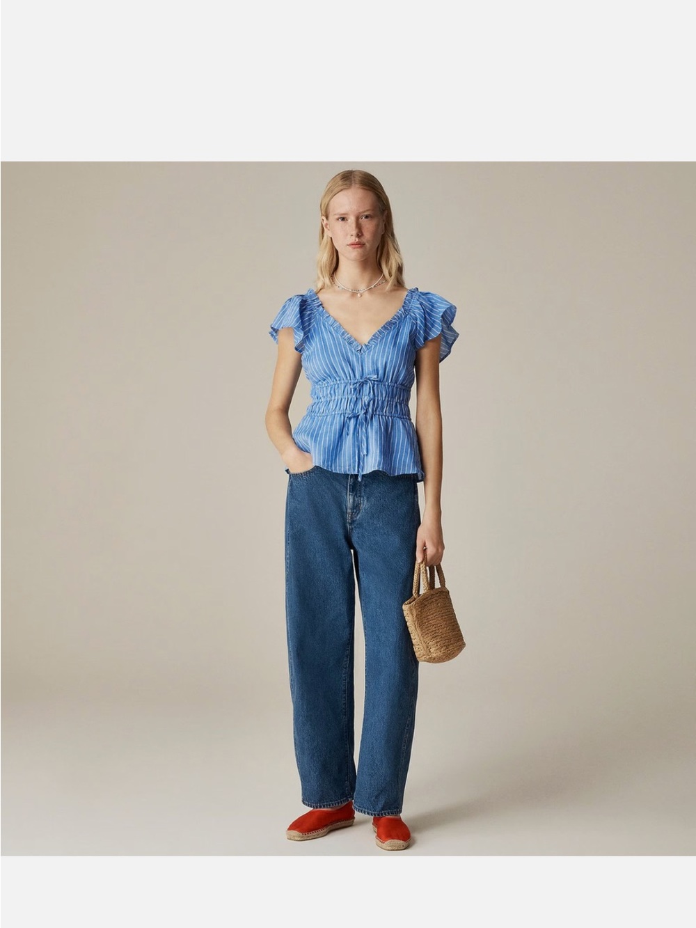 Striped j crew blouse